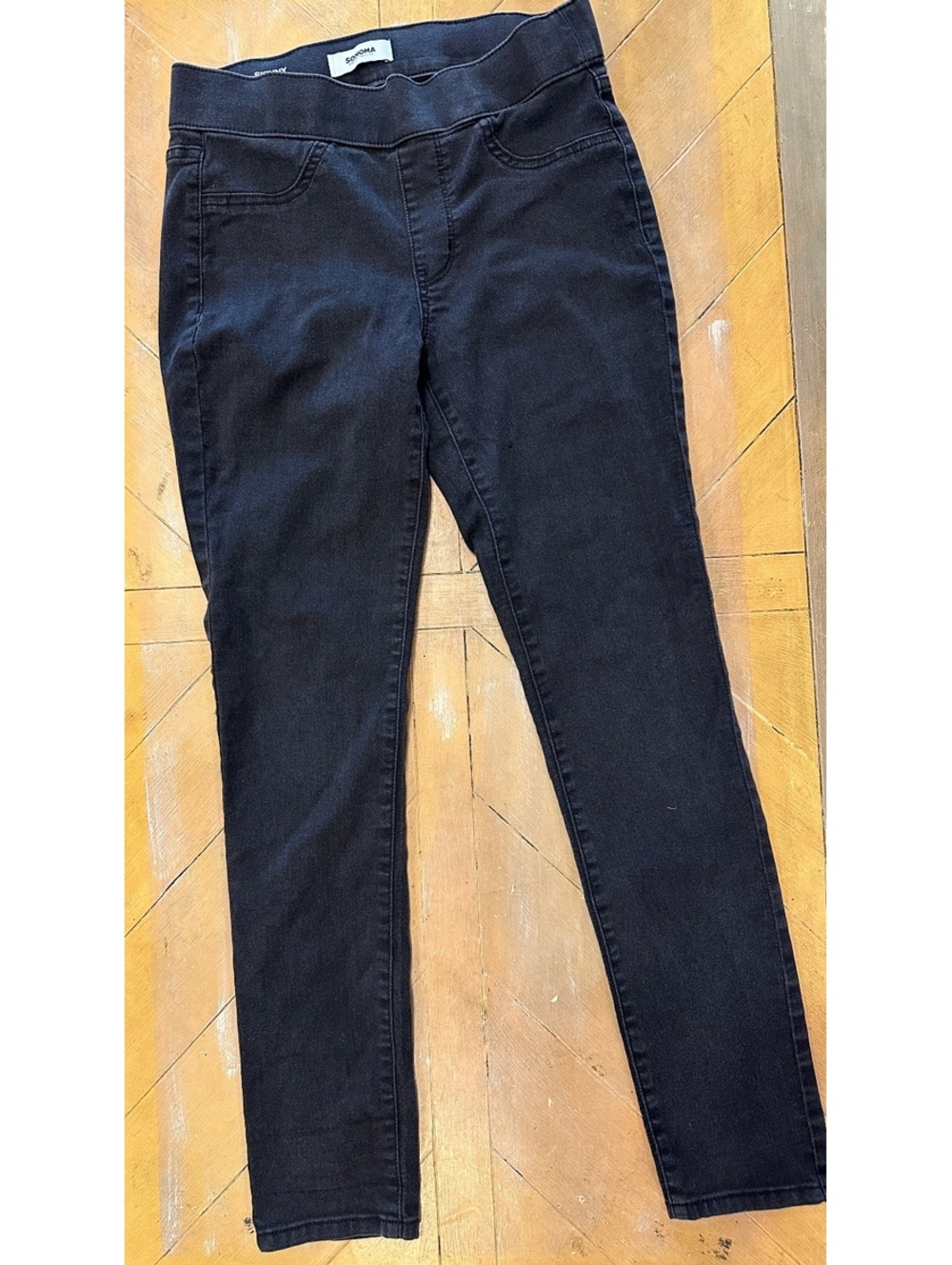 Sonoma Goods For Life Women’s Size 8R Skinny Pull On Jeans Faded Black Stretch